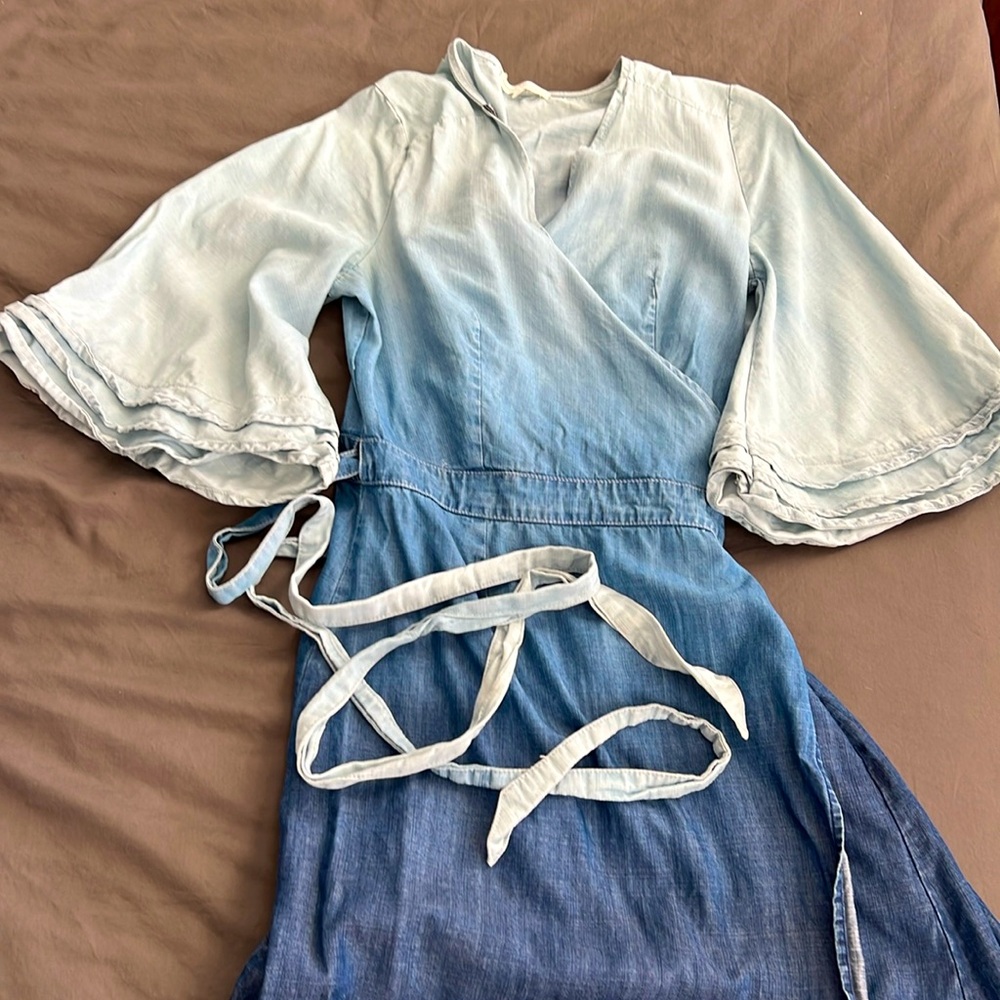 Denim ombre wrap dress from Standards and Practices